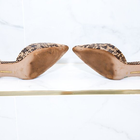 Vintage Louise Et Cie Genuine Snake Skin Leather Kitten Heel Buckle Closure Open - Picture 12 of 12